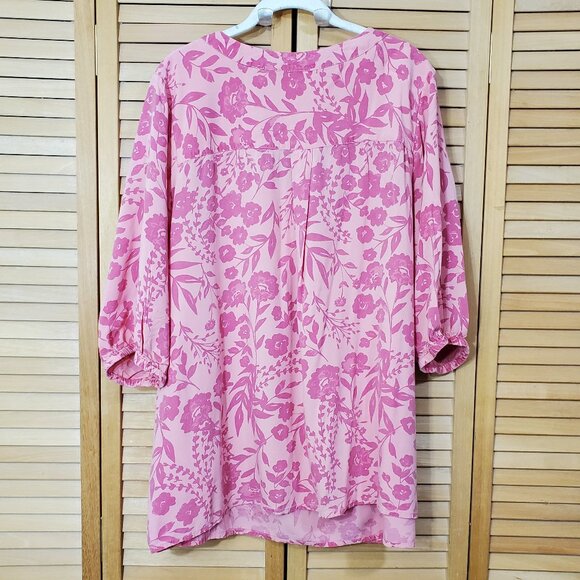 Woman Within 100% Rayon V- Neck Short Sleeve Tunic Top 2X - Picture 4 of 6